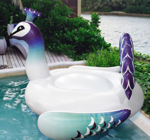 Inflatable Peacock Pool Swimming Float Toy Ride On Rafting Water Beach Summer